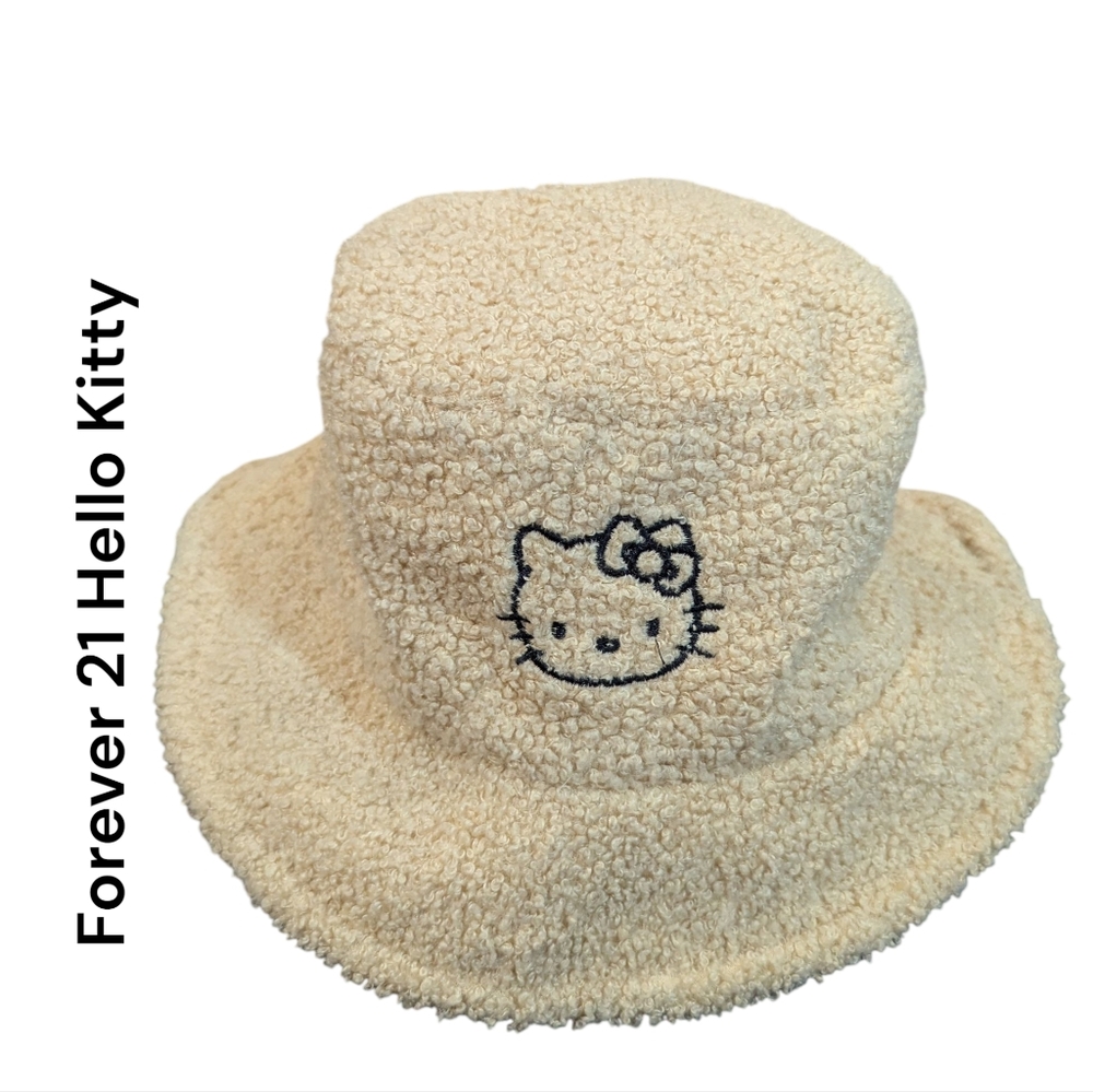 Forever 21 Hello Kitty | Women's Bucket Hat | Textured Bucket Hat | Tan | OS